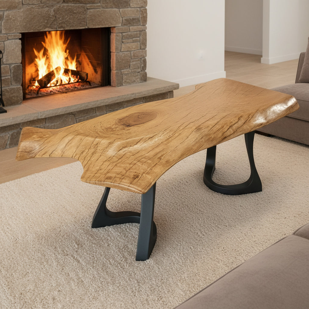 beautiful salvaged white oak coffee table by Jaeger Design llc.